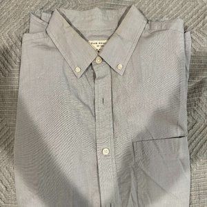 Club Monaco Blue Heather Button Down Pocket Shirt Large Slim Fit